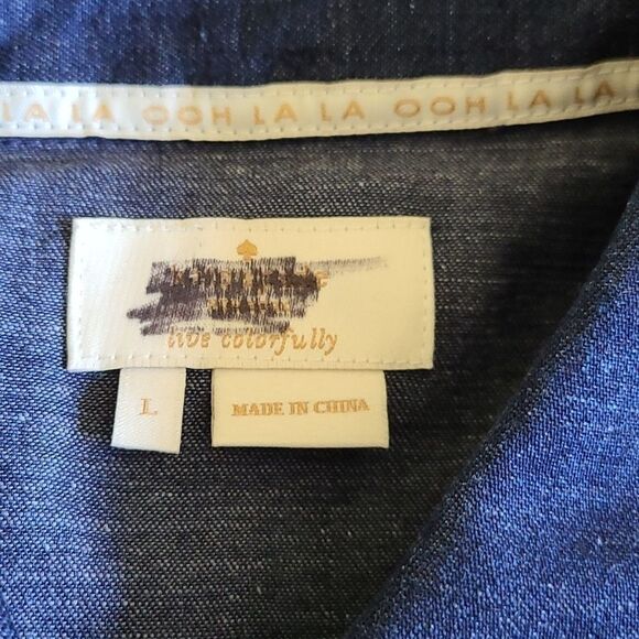 Katespade Embroidered Chambray top - Picture 6 of 7